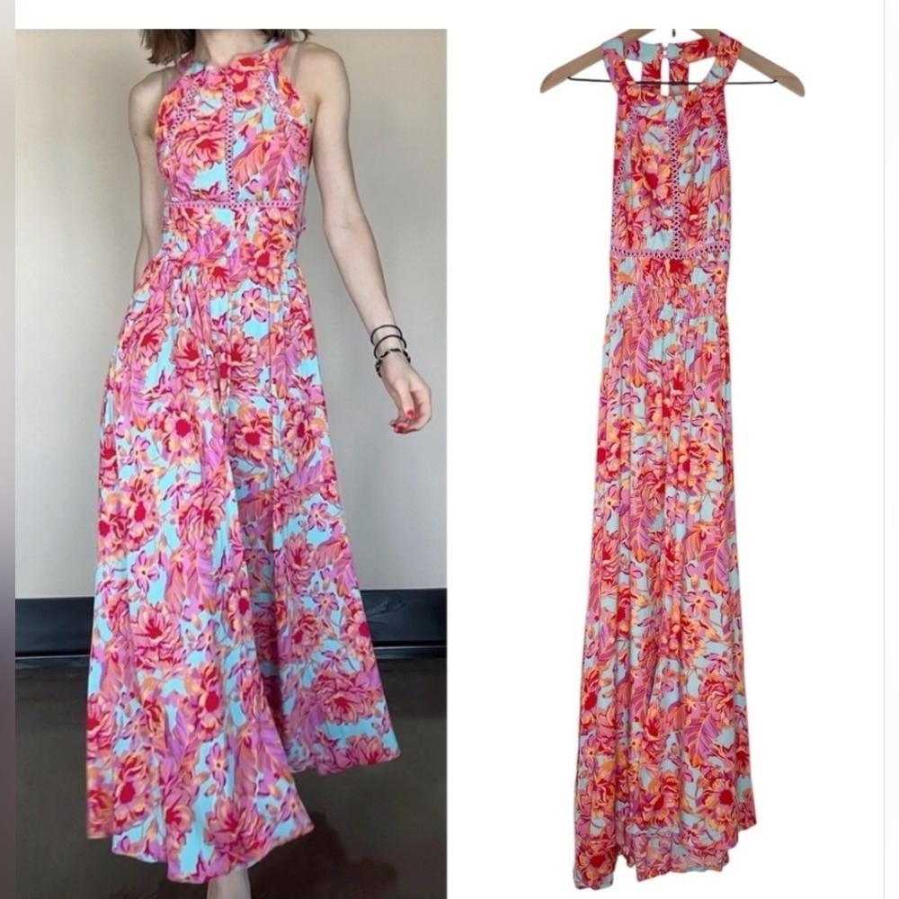 Floral Halter Maxi Dress